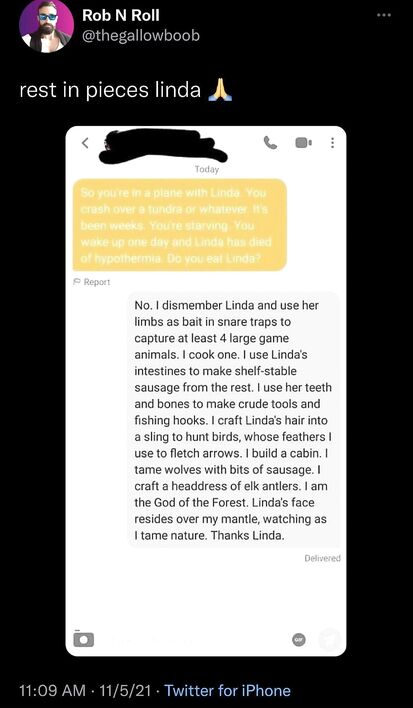 Rest in pieces Linda