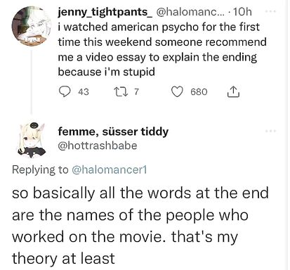 All the words after the movie ends