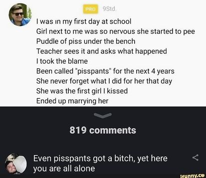 Pisspants did a nice thing