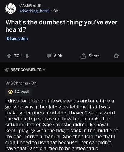 But she's a mechanic