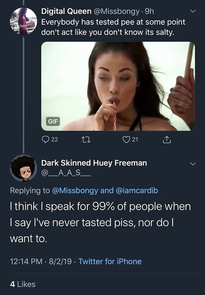 Did you taste pee?
