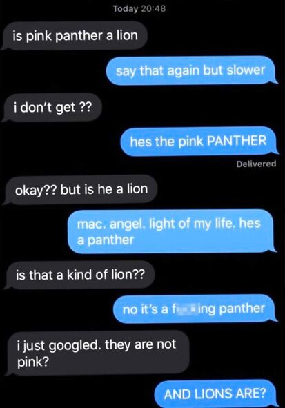 Is the pink panther a lion?