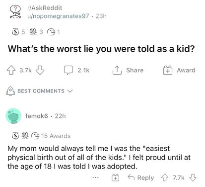 Quite the wholesome lie