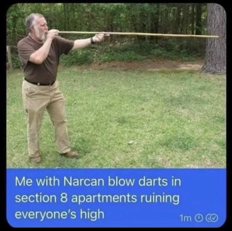 meme memes joke funny banter funnybaner community service usefull narcan dart 